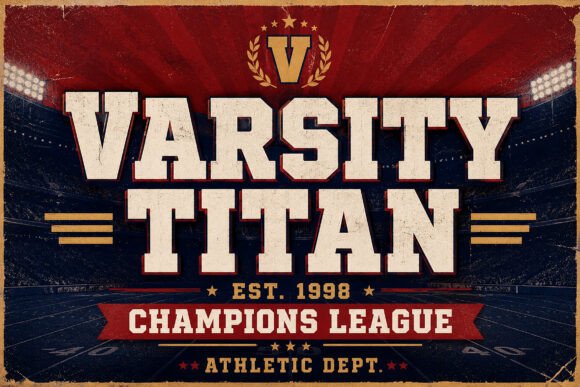 Varsity Titan: The Athletic Display Font for Bold Designs